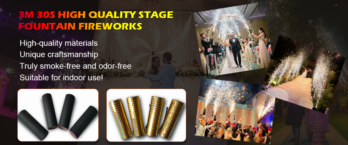 3m30s Silver Golden Stage Fountain Fireworks Cold Indoor Pyrotechnics