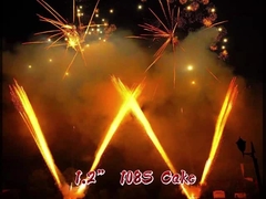 Fabryka Sprzedaż hurtowa 1,2 cali 108 strzałów W kształt papierowy ciasto fajerwerki 1,3 g Un0335 Profesjonalne złoto ciasto